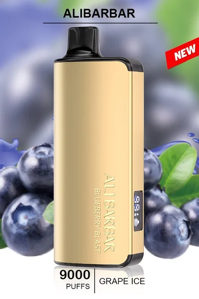 ALIBARBAR INGOT Blueberry Blast disposable vape, offering 9000 puffs of juicy blueberry flavor in a sleek design.