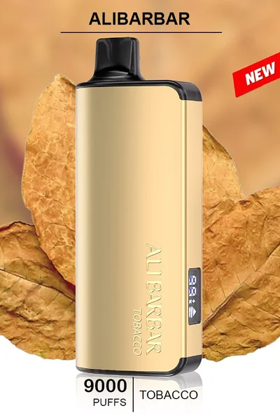 ALIBARBAR INGOT Tobacco disposable vape, offering 9000 puffs of smooth and rich tobacco flavor in a sleek design.