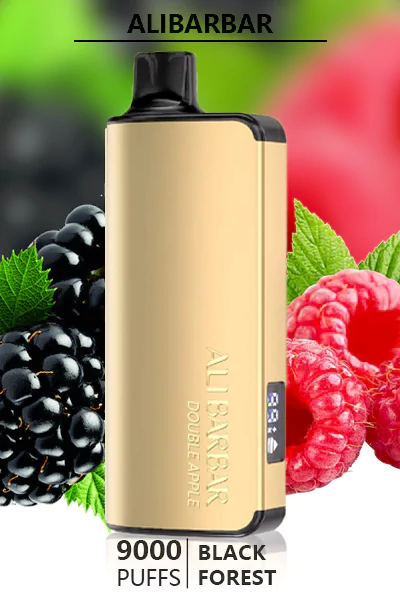 ALIBARBAR INGOT Black Forest disposable vape, offering 9000 puffs of rich Black Forest cake flavor in a sleek, dessert-inspired design.