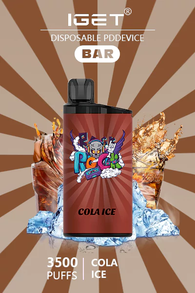 IGET BAR Cola Ice disposable vape offering 3500 puffs of refreshing cola flavor with a cool ice twist.